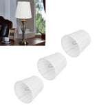 3PCS Cloth Lampshade E14 Clip On Fabric Lamp Cover for Chandelier Wall Lamp Office Home Decor(White )