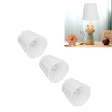 3PCS Cloth Lampshade E14 Clip On Fabric Lamp Cover for Chandelier Wall Lamp Office Home Decor(White )