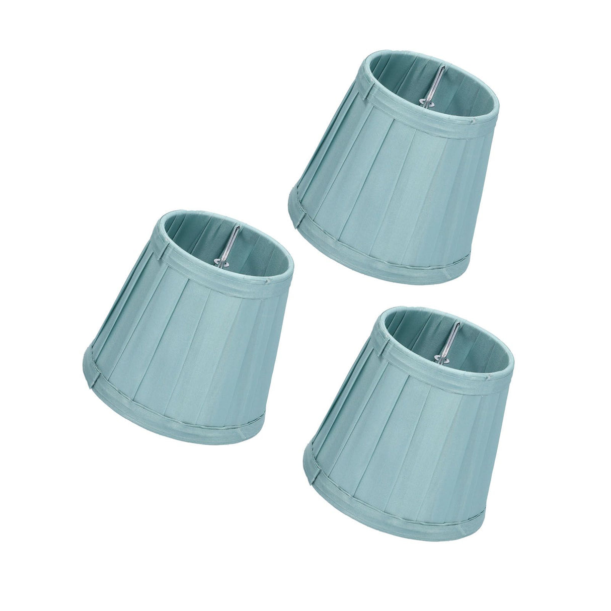 3PCS Cloth Lampshade E14 Clip On Fabric Lamp Cover for Chandelier Wall Lamp Office Home Decor(Dark Green )