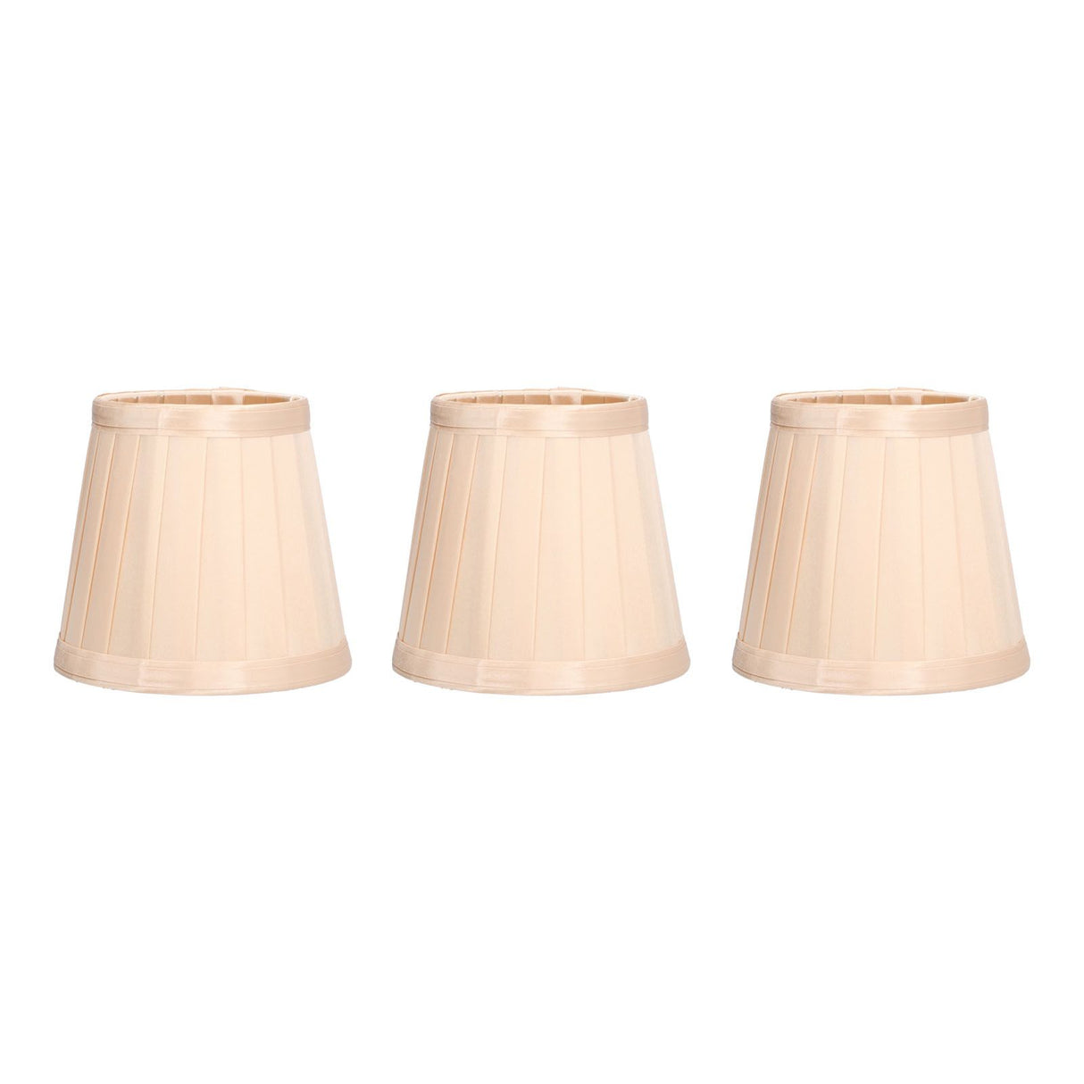 3PCS Cloth Lampshade E14 Clip On Fabric Lamp Cover for Chandelier Wall Lamp Office Home Decor(Light Gold )