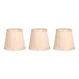 3PCS Cloth Lampshade E14 Clip On Fabric Lamp Cover for Chandelier Wall Lamp Office Home Decor(Light Gold )