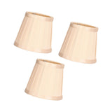 3PCS Cloth Lampshade E14 Clip On Fabric Lamp Cover for Chandelier Wall Lamp Office Home Decor(Light Gold ) - Close-Up Angle