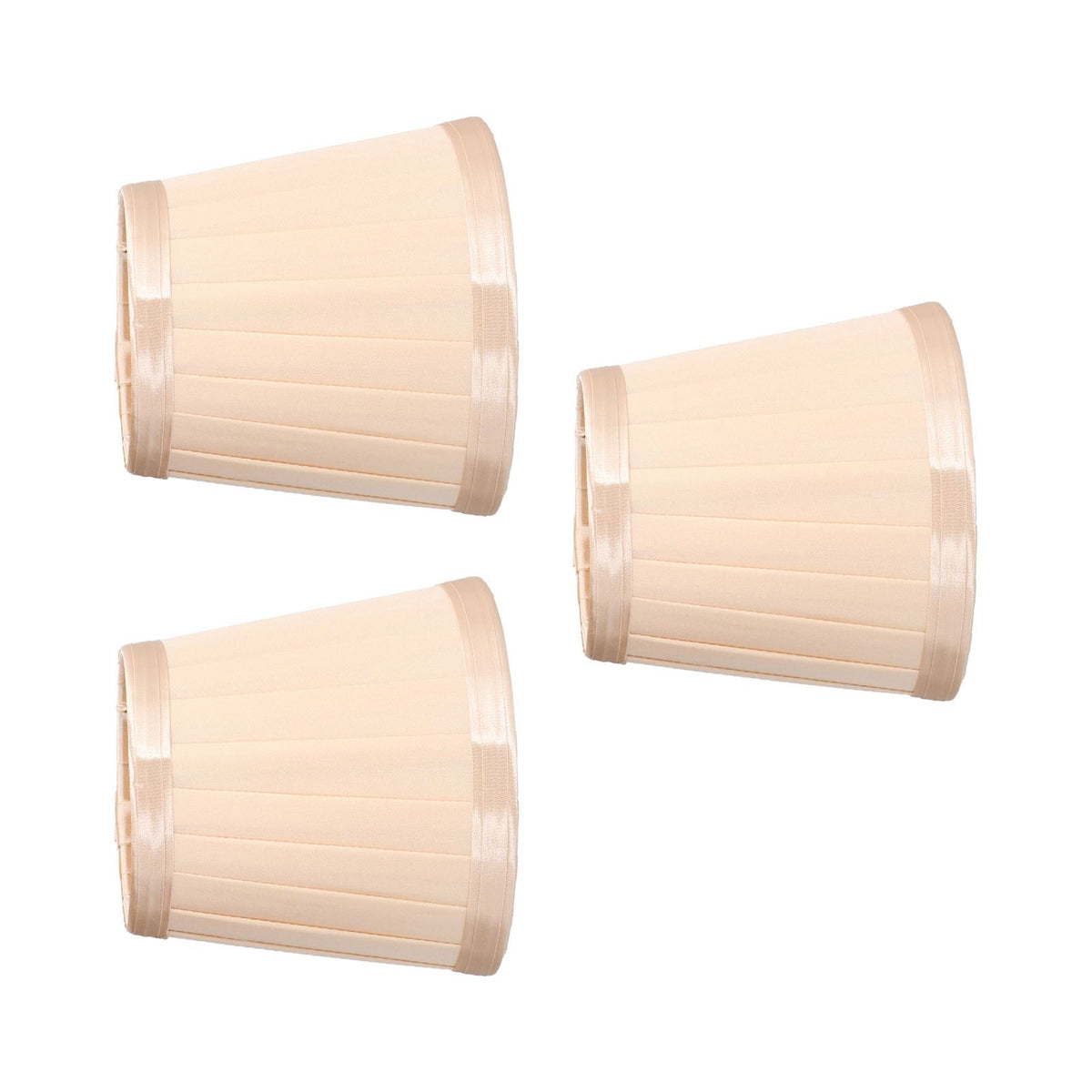 3PCS Cloth Lampshade E14 Clip On Fabric Lamp Cover for Chandelier Wall Lamp Office Home Decor(Light Gold )