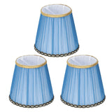 3PCS Cloth Lamp Shade E14 ClipOn Lampshade for Candle Chandelier Wall Lamp Table Light Indoor Decor(Dark Blue )