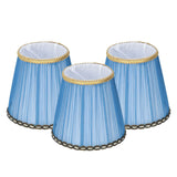 3PCS Cloth Lamp Shade E14 ClipOn Lampshade for Candle Chandelier Wall Lamp Table Light Indoor Decor(Dark Blue ) - Top-Down View