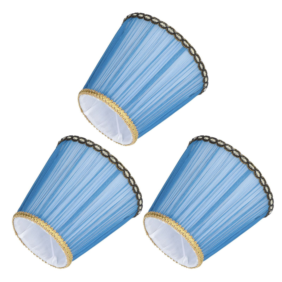3PCS Cloth Lamp Shade E14 ClipOn Lampshade for Candle Chandelier Wall Lamp Table Light Indoor Decor(Dark Blue )