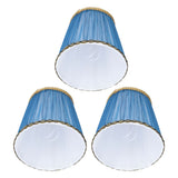 3PCS Cloth Lamp Shade E14 ClipOn Lampshade for Candle Chandelier Wall Lamp Table Light Indoor Decor(Dark Blue )