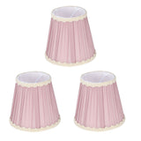 3PCS Cloth Lamp Shade E14 ClipOn Lampshade for Candle Chandelier Wall Lamp Table Light Indoor Decor(Light Purple )