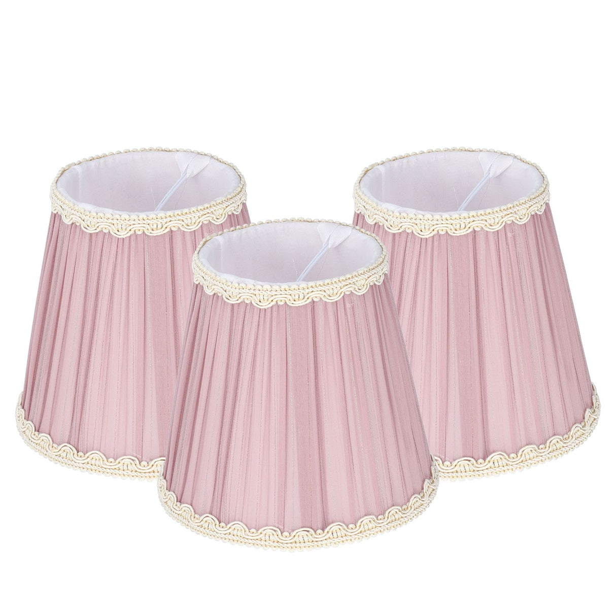 3PCS Cloth Lamp Shade E14 ClipOn Lampshade for Candle Chandelier Wall Lamp Table Light Indoor Decor(Light Purple )