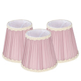 3PCS Cloth Lamp Shade E14 ClipOn Lampshade for Candle Chandelier Wall Lamp Table Light Indoor Decor(Light Purple )