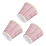 3PCS Cloth Lamp Shade E14 ClipOn Lampshade for Candle Chandelier Wall Lamp Table Light Indoor Decor(Light Purple ) - Top-Down View