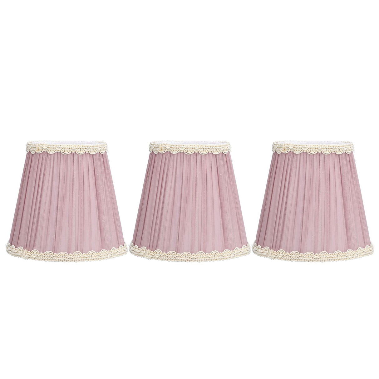 3PCS Cloth Lamp Shade E14 ClipOn Lampshade for Candle Chandelier Wall Lamp Table Light Indoor Decor(Light Purple )