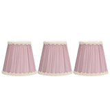 3PCS Cloth Lamp Shade E14 ClipOn Lampshade for Candle Chandelier Wall Lamp Table Light Indoor Decor(Light Purple ) - Low Angle