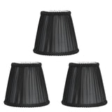 3PCS E14 ClipOn Cloth Lamp Shade Modern Fabric Lampshade Table Light Cover for Candle Chandelier(Black )