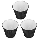 3PCS E14 ClipOn Cloth Lamp Shade Modern Fabric Lampshade Table Light Cover for Candle Chandelier(Black ) - Side View