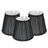 3PCS E14 ClipOn Cloth Lamp Shade Modern Fabric Lampshade Table Light Cover for Candle Chandelier(Black )
