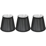 3PCS E14 ClipOn Cloth Lamp Shade Modern Fabric Lampshade Table Light Cover for Candle Chandelier(Black )