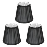 3PCS E14 ClipOn Cloth Lamp Shade Modern Fabric Lampshade Table Light Cover for Candle Chandelier(Black ) - Close-Up Angle