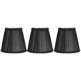 3PCS E14 ClipOn Cloth Lamp Shade Modern Fabric Lampshade Table Light Cover for Candle Chandelier(Black ) - Low Angle