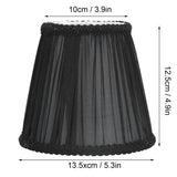 3PCS E14 ClipOn Cloth Lamp Shade Modern Fabric Lampshade Table Light Cover for Candle Chandelier(Black ) - Extra Image