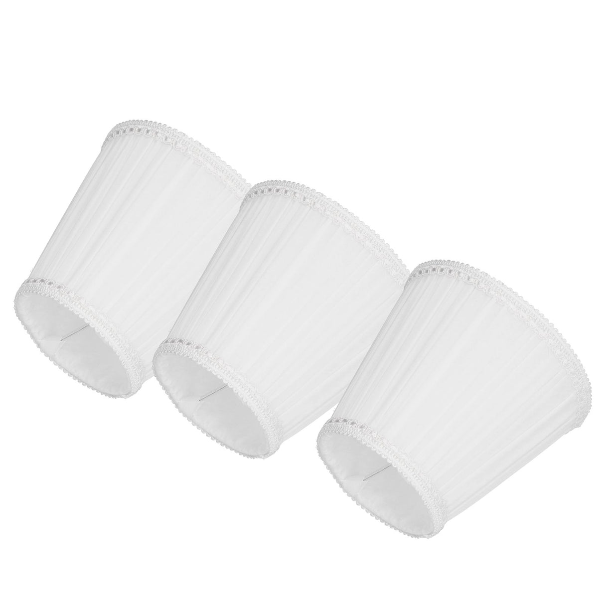 3PCS E14 ClipOn Cloth Lamp Shade Modern Fabric Lampshade Table Light Cover for Candle Chandelier(White )