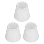 3PCS E14 ClipOn Cloth Lamp Shade Modern Fabric Lampshade Table Light Cover for Candle Chandelier(White )