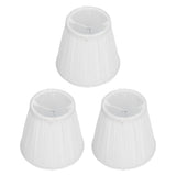 3PCS E14 ClipOn Cloth Lamp Shade Modern Fabric Lampshade Table Light Cover for Candle Chandelier(White ) - 45-Degree Angle