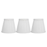 3PCS E14 ClipOn Cloth Lamp Shade Modern Fabric Lampshade Table Light Cover for Candle Chandelier(White ) - Low Angle