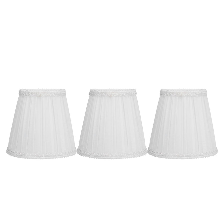 3PCS E14 ClipOn Cloth Lamp Shade Modern Fabric Lampshade Table Light Cover for Candle Chandelier(White )