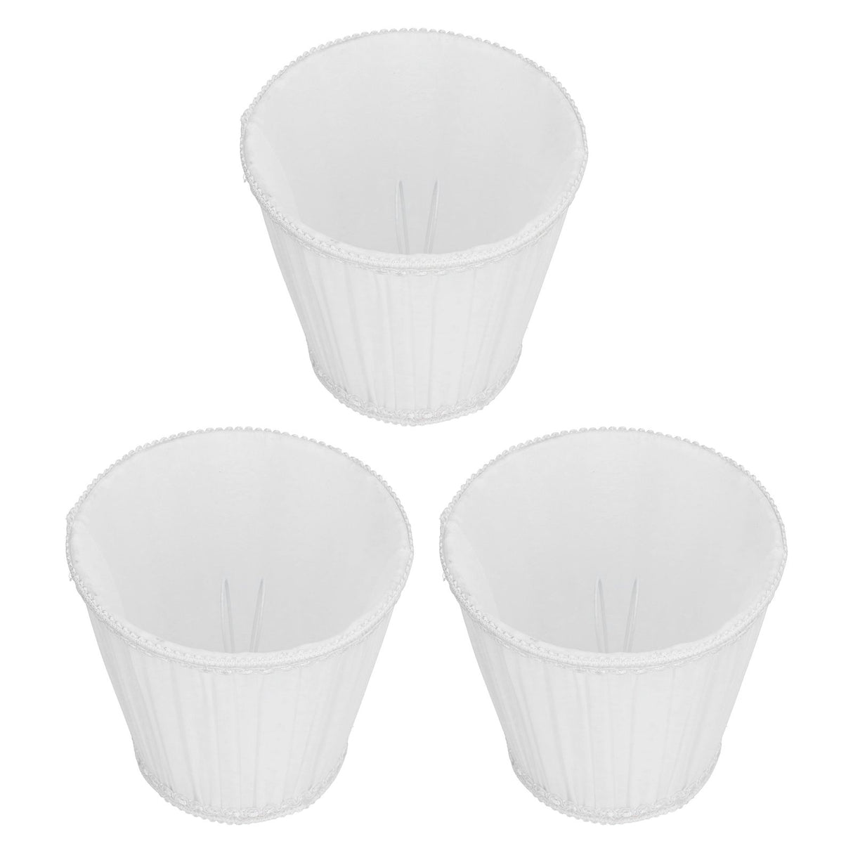 3PCS E14 ClipOn Cloth Lamp Shade Modern Fabric Lampshade Table Light Cover for Candle Chandelier(White )