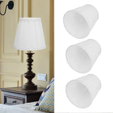 3PCS E14 ClipOn Cloth Lamp Shade Modern Fabric Lampshade Table Light Cover for Candle Chandelier(White ) - Extra Image