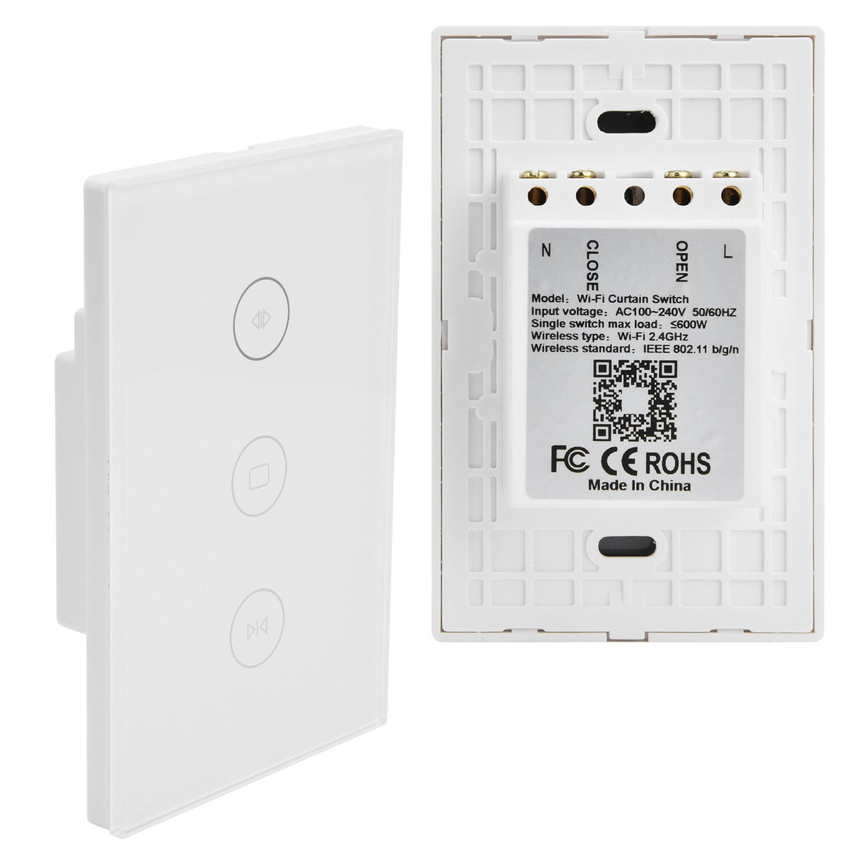 WiFi Curtain Switch Smart Touch Switch Wireless Remote Control Window Switch US 100‑240V