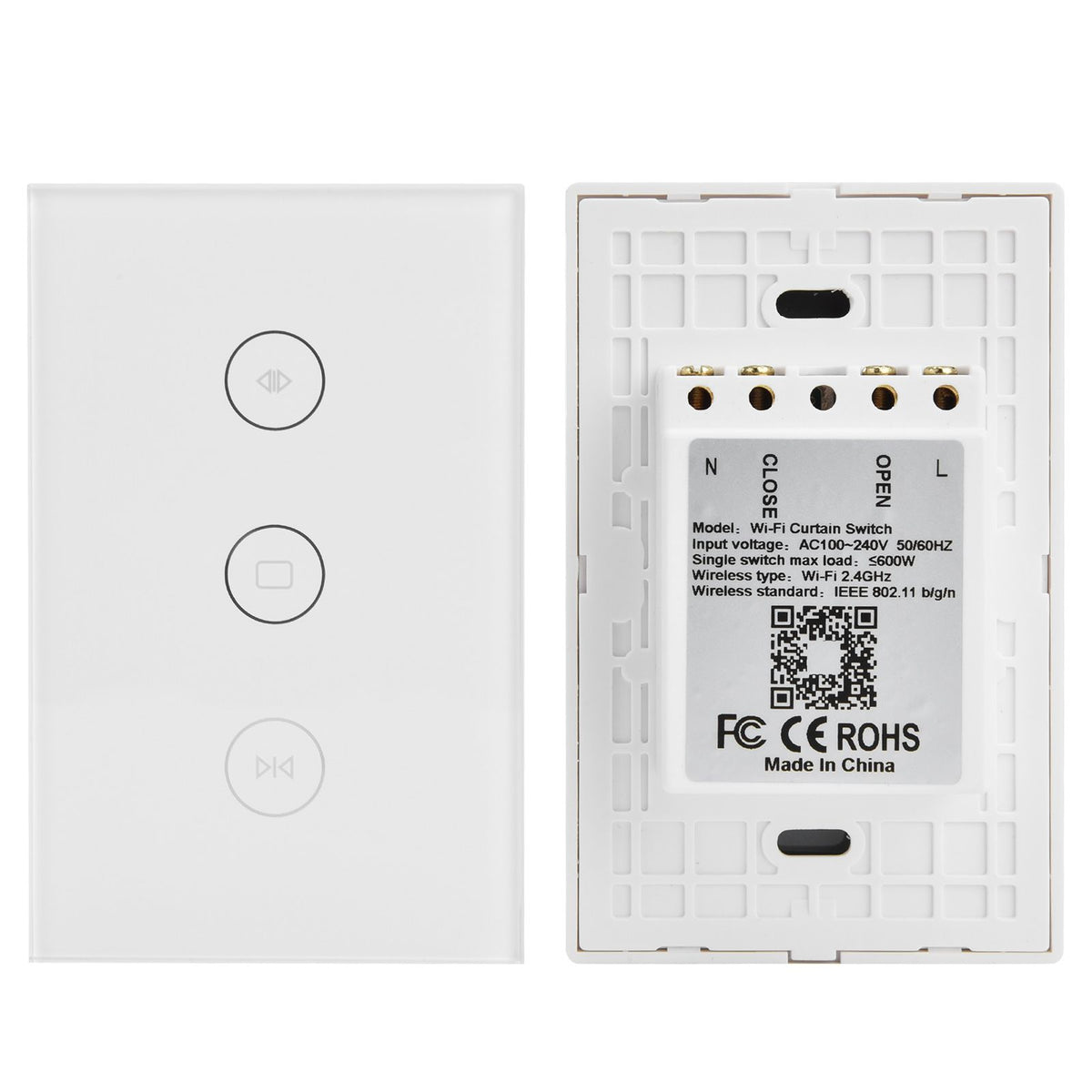 WiFi Curtain Switch Smart Touch Switch Wireless Remote Control Window Switch US 100‑240V