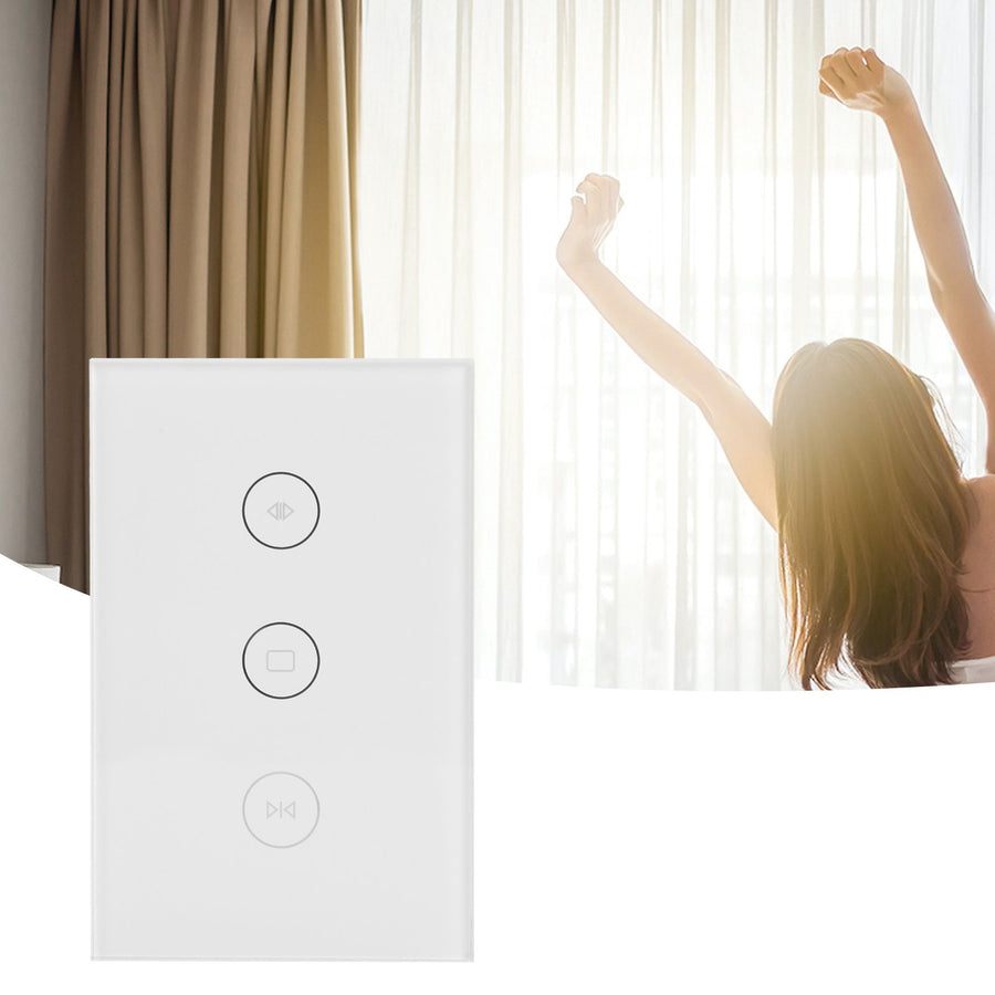 WiFi Curtain Switch Smart Touch Switch Wireless Remote Control Window Switch US 100‑240V