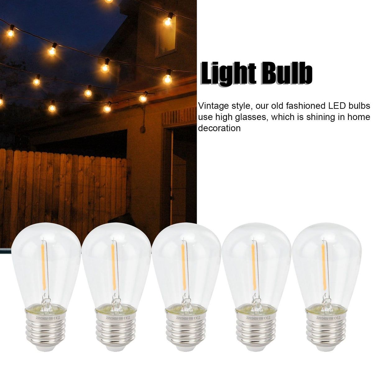 10pcs LED Bulbs Retro Cute Adjustable Energy Saving Antique Incandescent Bulb for Decorations