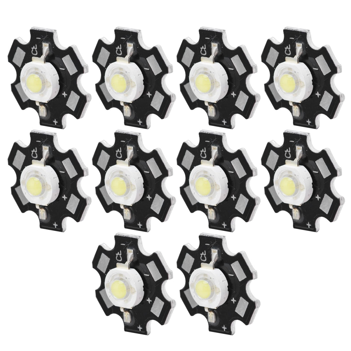 10Pcs Ultra Bright LED Chip 3V DIY Light Beads for Ceiling Light Downlight Flashlight Table LampWhite Light 6500K 3W