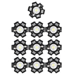 10PCS 1W LED Chip Highlight DIY Light Beads with Aluminum Base 6500k 90lm 20mm White Light