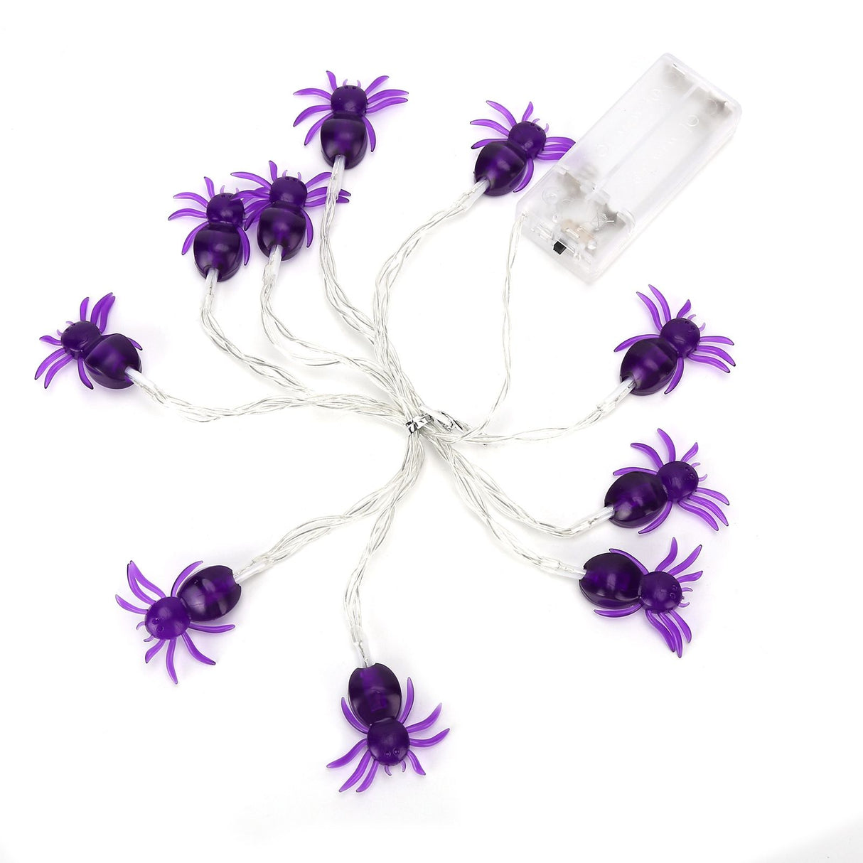 Halloween Lights LED Purple Spider Shape Decorative String Lights for Festival Party Indoor Outdoor Decoration