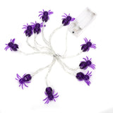 Halloween Lights LED Purple Spider Shape Decorative String Lights for Festival Party Indoor Outdoor Decoration - Side View