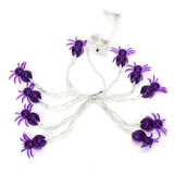 Halloween Lights LED Purple Spider Shape Decorative String Lights for Festival Party Indoor Outdoor Decoration - Top-Down View