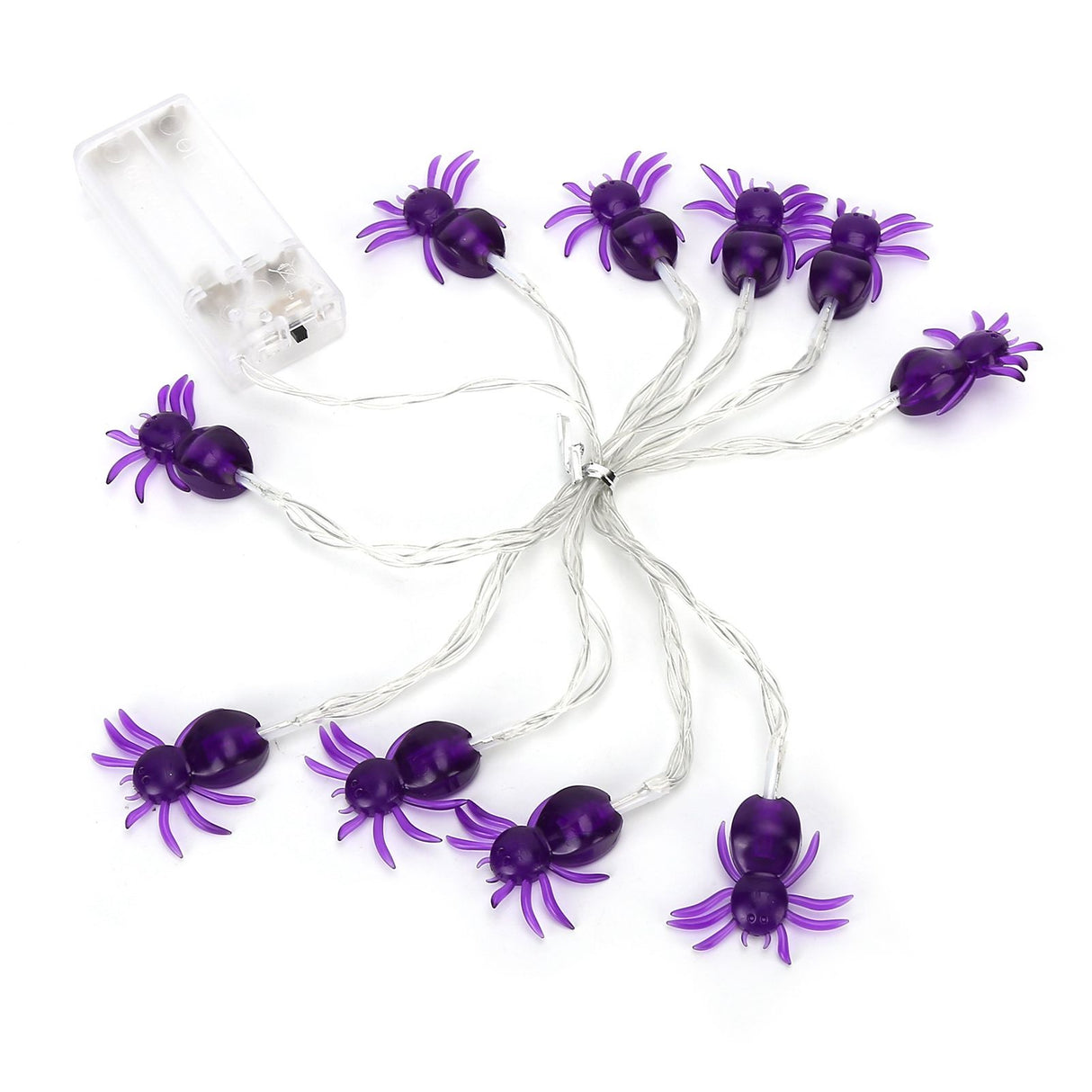 Halloween Lights LED Purple Spider Shape Decorative String Lights for Festival Party Indoor Outdoor Decoration