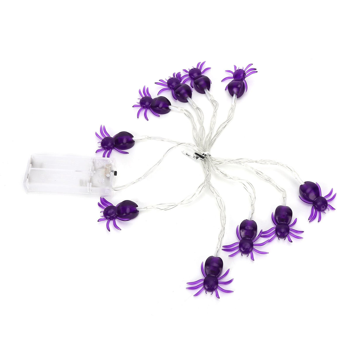 Halloween Lights LED Purple Spider Shape Decorative String Lights for Festival Party Indoor Outdoor Decoration