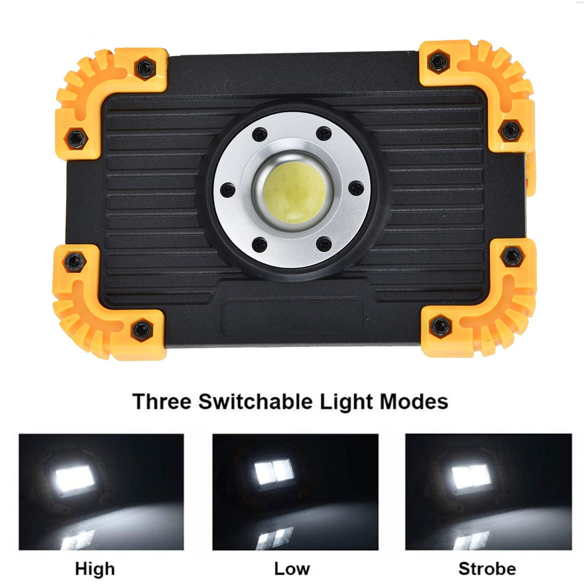 LED Emergency Flood Light Mini COB Work Light Portable Round USB Charging Camping Light for Outdoor