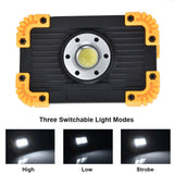 LED Emergency Flood Light Mini COB Work Light Portable Round USB Charging Camping Light for Outdoor - Extra Image
