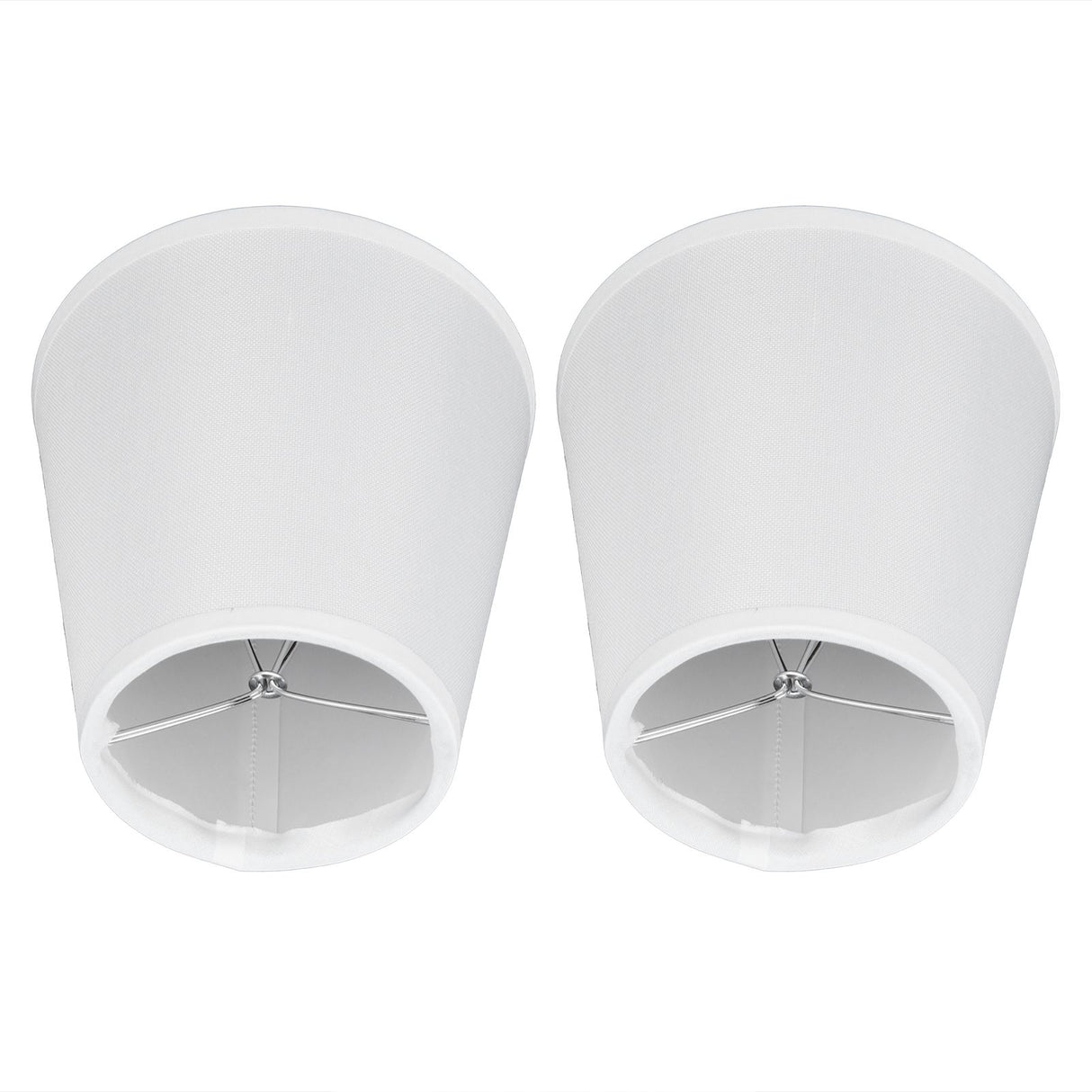 2PCS Fabric Lampshade European Style Clip On Lamp Shade for E14 Screw Chandelier Wall LampPT06 Beige