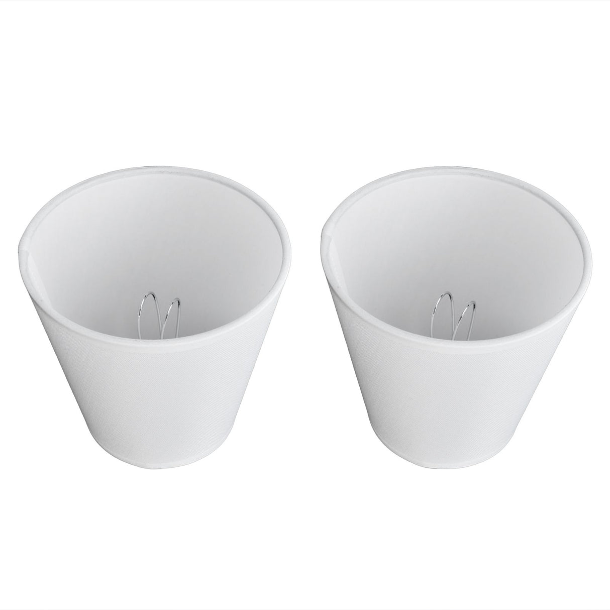 2PCS Fabric Lampshade European Style Clip On Lamp Shade for E14 Screw Chandelier Wall LampPT06 Beige
