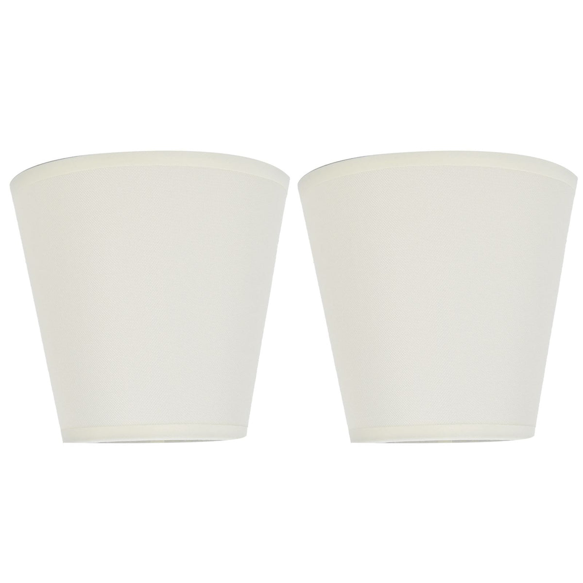 2PCS Fabric Lampshade European Style Clip On Lamp Shade for E14 Screw Chandelier Wall LampPT07 White