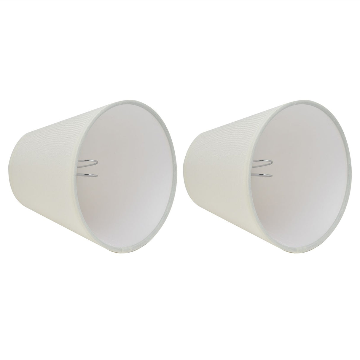 2PCS Fabric Lampshade European Style Clip On Lamp Shade for E14 Screw Chandelier Wall LampPT07 White