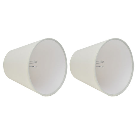 2PCS Fabric Lampshade European Style Clip On Lamp Shade for E14 Screw Chandelier Wall LampPT07 White, image 5