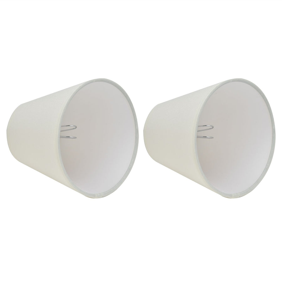 2PCS Fabric Lampshade European Style Clip On Lamp Shade for E14 Screw Chandelier Wall LampPT07 White, image 5